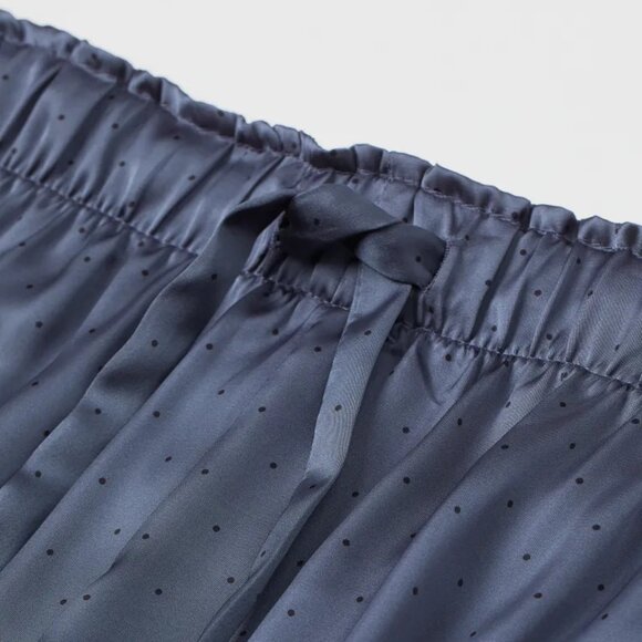 (NWT) H&M - dark blue dotted satin pajama bottoms - Picture 2 of 2
